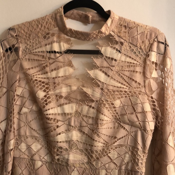 😍FREE PEOPLE Deco Lace Mini Dress READ DESCRIPTION - Picture 3 of 6